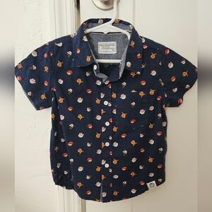 Free Planet short sleeve Christmas button down shirt